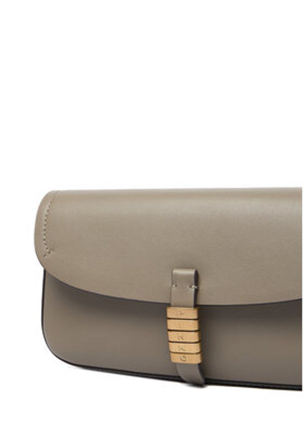 Pinko - PINKO Torebka Saddle Flat AI 25-26 PCPL 105349 A1ZX Szary. Kolor: szary. Materiał: skórzane