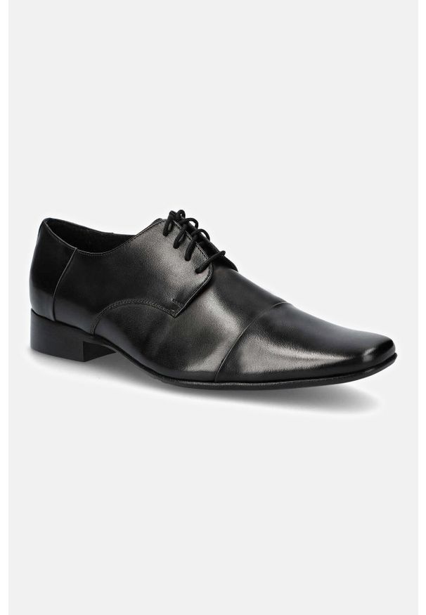 Lancerto - Buty Czarne William. Okazja: na co dzień, do pracy. Nosek buta: otwarty. Kolor: czarny. Materiał: materiał, skóra. Styl: klasyczny, casual