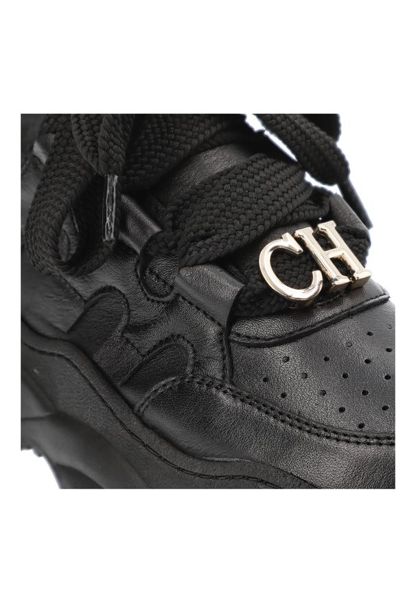 CheBello - Czarne Sneakersy Chebello Stylowe Buty Damskie Ze Skóry Naturalnej. Okazja: na co dzień. Kolor: czarny. Materiał: skóra. Styl: elegancki