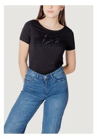 EA7 Emporio Armani T-Shirt 7W000184 AF10373 UC001 Czarny Regular Fit. Kolor: czarny. Materiał: bawełna