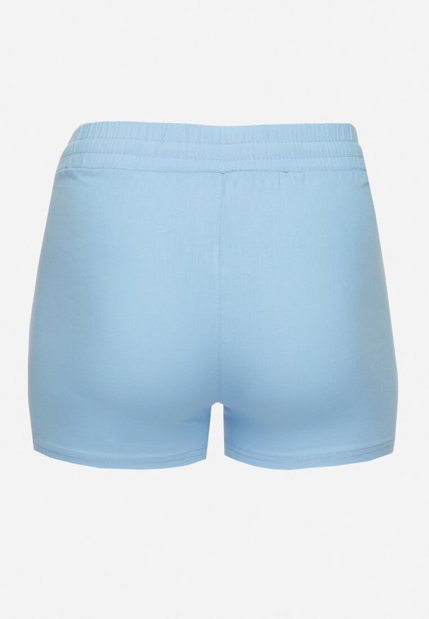 Born2be - Niebieskie Bawełniane Szorty Ozdobione Sznurkiem Liralise. Okazja: na co dzień. Kolor: niebieski. Materiał: bawełna. Wzór: aplikacja. Sezon: wiosna, lato. Styl: casual