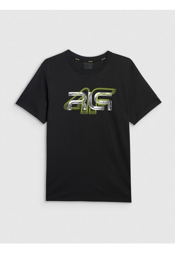 4f - 4F T-shirt regular z nadrukiem męski 4F x Robert Lewandowski - czarny XXL. Okazja: na co dzień. Kolor: czarny. Materiał: materiał, bawełna. Wzór: nadruk. Styl: casual, sportowy