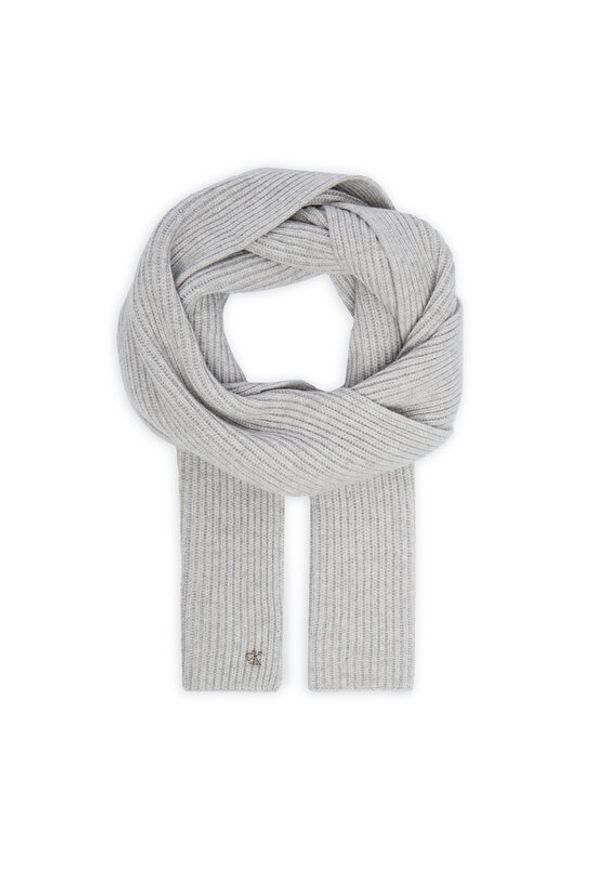 Calvin Klein Szalik Ck Metal Wool Rib Scarf LV04D8056G Szary. Kolor: szary. Materiał: wełna