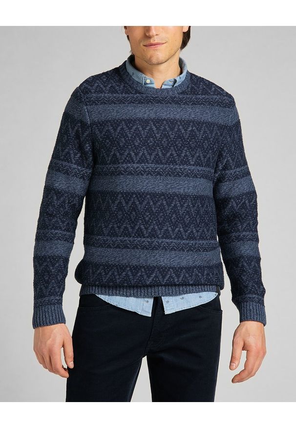 Lee - MĘSKI SWETER LEE CREW SEAS KNIT NAVY L83GNW35