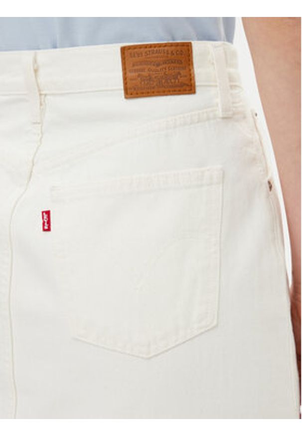 Levi's® Spódnica jeansowa 001VH-0002 Écru Regular Fit. Kolor: kremowy. Materiał: bawełna
