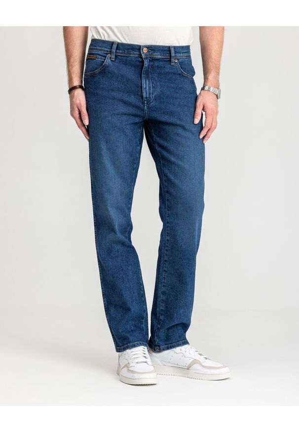 Wrangler - WRANGLER MĘSKIE SPODNIE JEANSOWE JEANSY DŻINSY TEXAS THE ROCK W1218450X 112335241. Styl: rockowy
