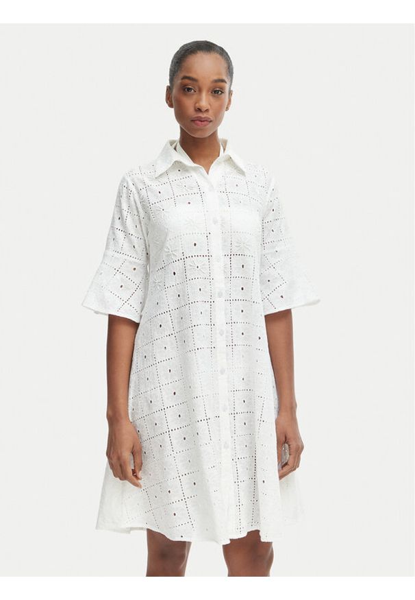 Iconique Sukienka letnia Romina IC26-039 Biały Regular Fit. Kolor: biały. Materiał: bawełna. Sezon: lato