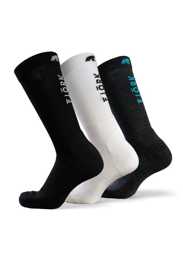 FJORK MERINO - Skarpety Fresh Cut - zestaw 3 par. Kolor: wielokolorowy, szary, biały, czarny. Materiał: wełna, elastan, poliamid, lyocell. Sport: bieganie