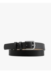 Ryłko - Czarny klasyczny pasek męski skórzany. Kolor: czarny. Materiał: skóra. Styl: klasyczny #1