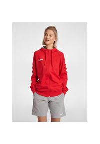 Kurtka z kapturem dla kobiet na zamek Hummel hmlGO cotton. Typ kołnierza: kaptur. Kolor: różowy, czerwony, wielokolorowy. Materiał: bawełna. Sport: fitness, piłka ręczna