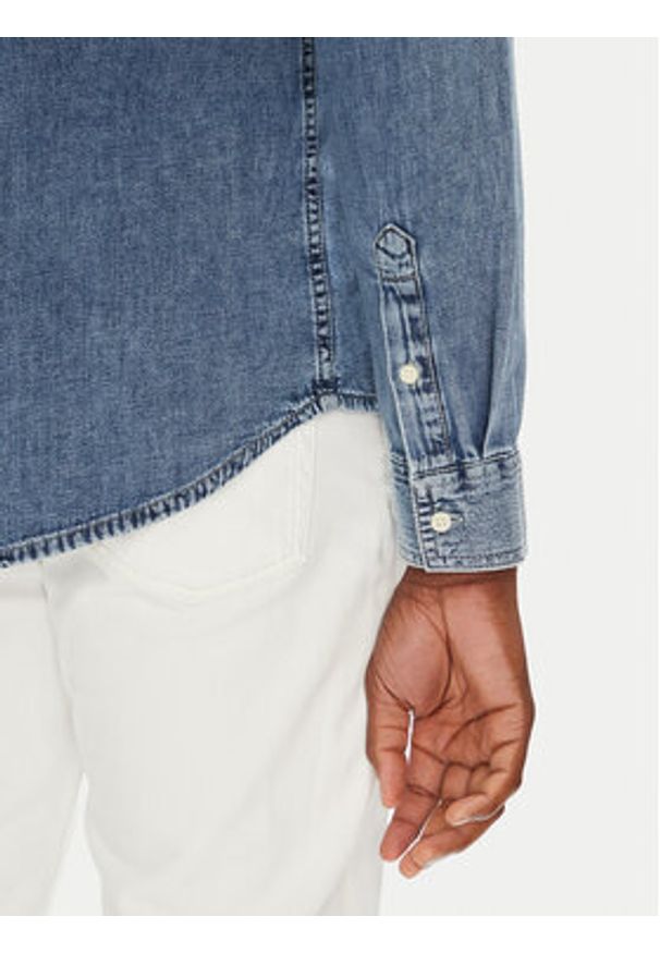 Calvin Klein Jeans Koszula jeansowa LV040EM774 Niebieski Regular Fit. Kolor: niebieski. Materiał: bawełna