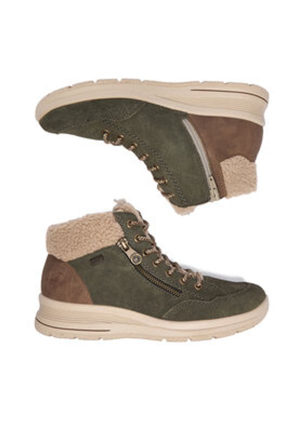 Rieker Trzewiki CEO-L7701-54 Zielony. Kolor: zielony. Materiał: skóra, zamsz