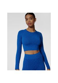 Damski crop top z długim rękawem Hummel MT Leo. Kolor: niebieski. Długość rękawa: długi rękaw. Długość: długie. Sport: fitness, piłka nożna #1