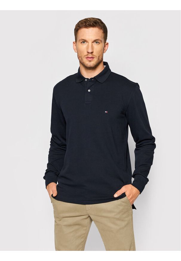 TOMMY HILFIGER - Tommy Hilfiger Polo 1985 MW0MW20183 Granatowy Regular Fit. Typ kołnierza: polo. Kolor: niebieski. Materiał: bawełna