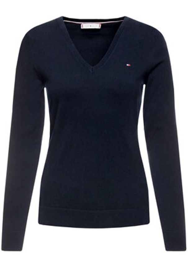 TOMMY HILFIGER - Tommy Hilfiger Sweter Heritage WW0WW25294 Granatowy Regular Fit. Kolor: niebieski. Materiał: bawełna, syntetyk