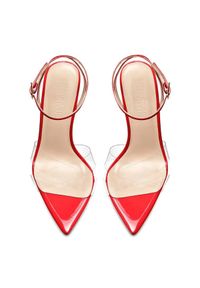 FEMME Los Angeles - FEMME LOS ANGELES - Czerwone sandały na szpilce Gia. Zapięcie: pasek. Kolor: czerwony. Wzór: paski. Obcas: na szpilce. Styl: wizytowy. Wysokość obcasa: wysoki #3