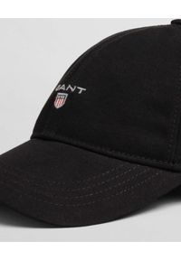 GANT - Czarna czapka z logo. Kolor: czarny. Materiał: bawełna. Wzór: kwiaty. Styl: klasyczny #3