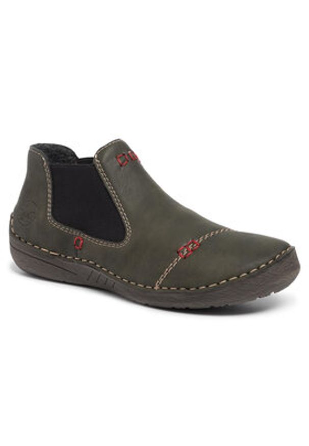 Rieker Sztyblety 52590-54 Khaki. Kolor: brązowy. Materiał: skóra