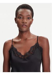 Calvin Klein Top LV044C101G Czarny Regular Fit. Kolor: czarny. Materiał: satyna, syntetyk