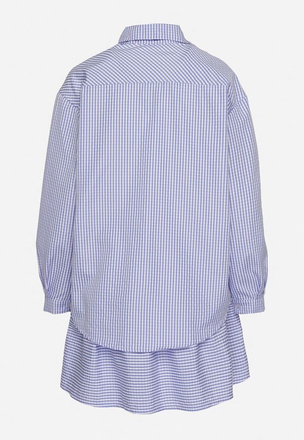 Born2be - Jasnoniebieski Komplet Koszula i Rozkloszowana Spódnica Novarene. Kolor: niebieski