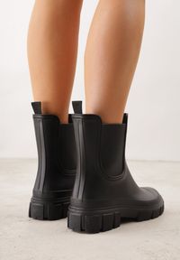 Renee - Czarne Kalosze Typu Sztyblety z Antypoślizgową Podeszwą Volenne. Kolor: czarny. Materiał: jeans. Styl: klasyczny #2
