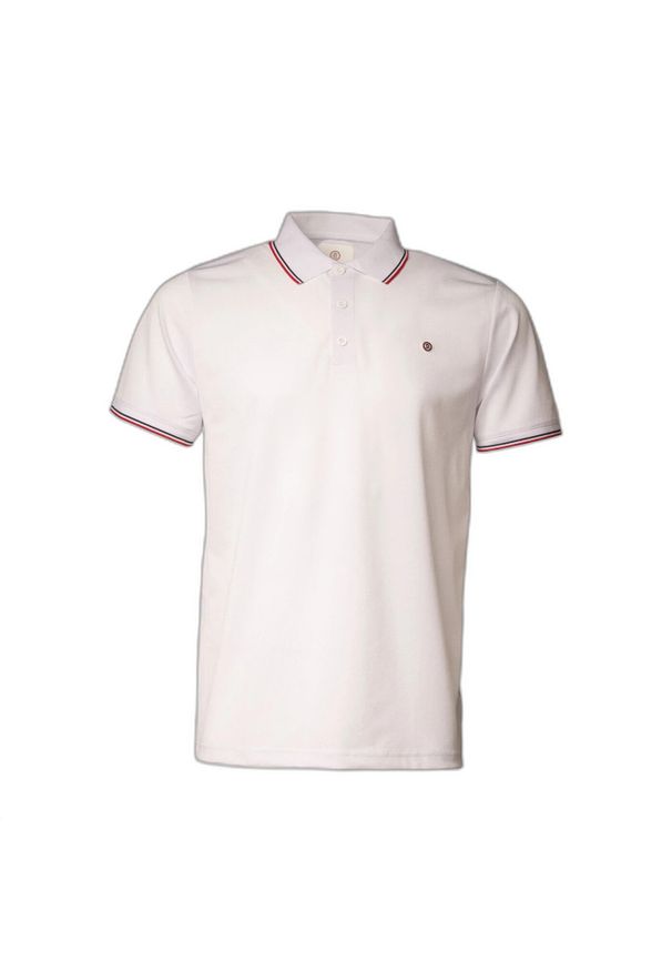 SERGE BLANCO - Gładkie sportowe polo z krótkim rękawem Serge Blanco. Typ kołnierza: polo. Kolor: biały. Długość rękawa: krótki rękaw. Długość: krótkie. Wzór: gładki. Styl: sportowy