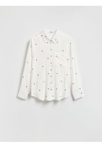 Reserved - Koszula regular z wiskozy - czerwony. Kolor: czerwony. Materiał: wiskoza