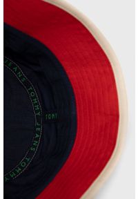 Tommy Jeans kapelusz bawełniany AW0AW11768.PPYY kolor czerwony bawełniany. Kolor: czerwony. Materiał: bawełna #2