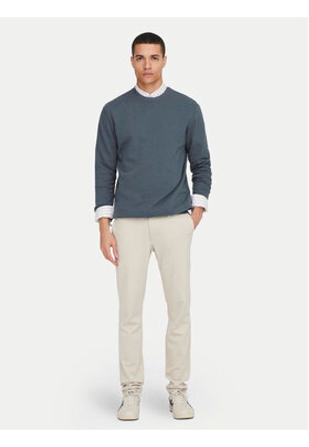 Only & Sons Chinosy Mark 22010209 Écru Slim Fit. Kolor: kremowy. Materiał: syntetyk