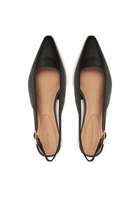 TOMMY HILFIGER - Tommy Hilfiger Czółenka Squared Toe Kitten Slingback FW0FW08711 Czarny. Kolor: czarny. Materiał: skóra #5
