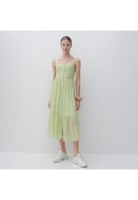 Reserved - Sukienka maxi z Tencel™ Lyocellu - Zielony. Kolor: zielony. Długość: maxi #1