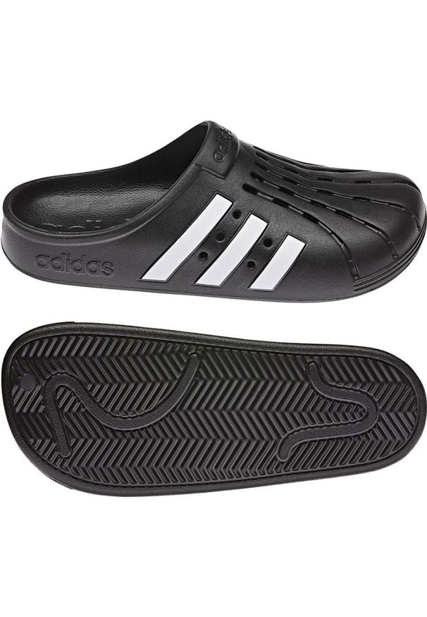 Adidas - Klapki adidas Adilette Clog GZ5886 czarne. Okazja: na co dzień. Kolor: czarny. Materiał: syntetyk, materiał. Styl: sportowy, casual