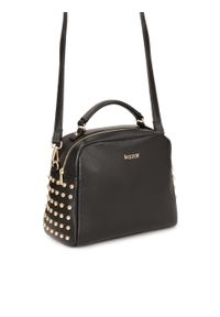 Kazar - Duża skórzana torebka typu kuferek. Kolor: czarny. Wzór: aplikacja. Materiał: skórzane. Styl: elegancki, rockowy, klasyczny #3