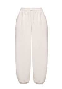 MUUV Spodnie Smooth Cotton damskie kolor kremowy gładkie. Stan: podwyższony. Kolor: beżowy. Materiał: bawełna, materiał, dresówka. Wzór: gładki #2