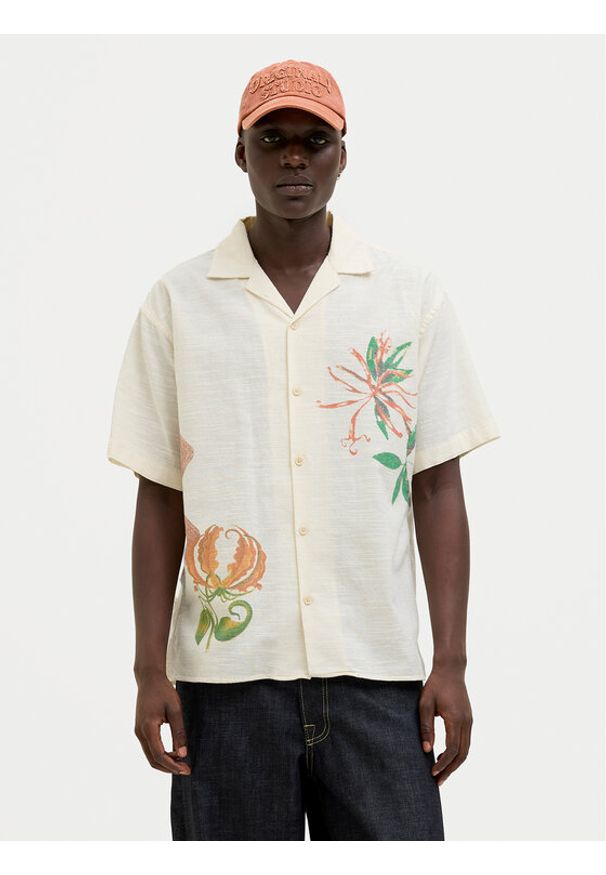 Jack & Jones Koszula Luke 12271108 Écru Relaxed Fit. Materiał: bawełna