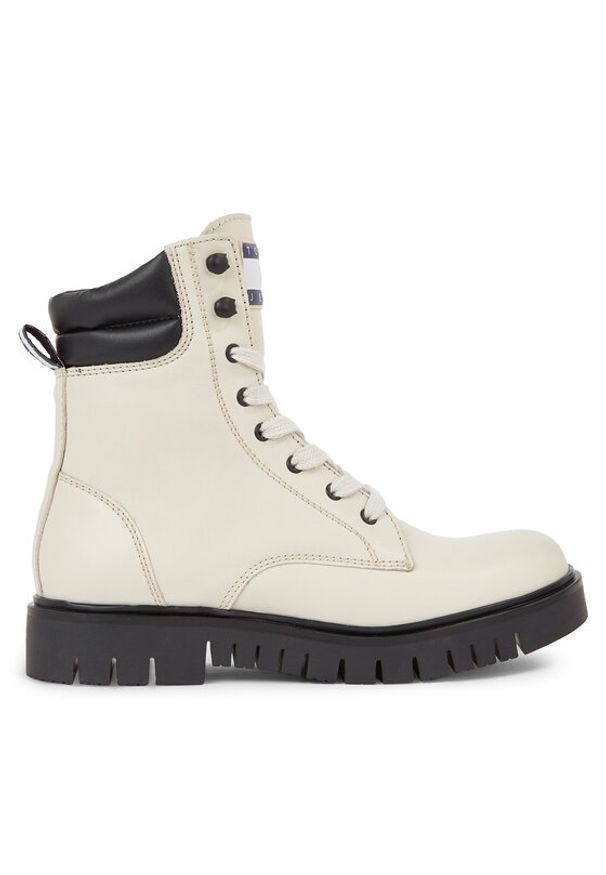 Tommy Jeans Botki Tjw Lace Up Boot EN0EN02314 Beżowy. Kolor: beżowy. Materiał: skóra