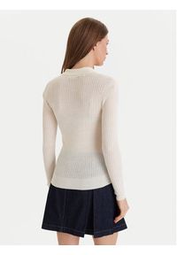 Lacoste Sweter AF4006 Écru Slim Fit. Materiał: wełna #5