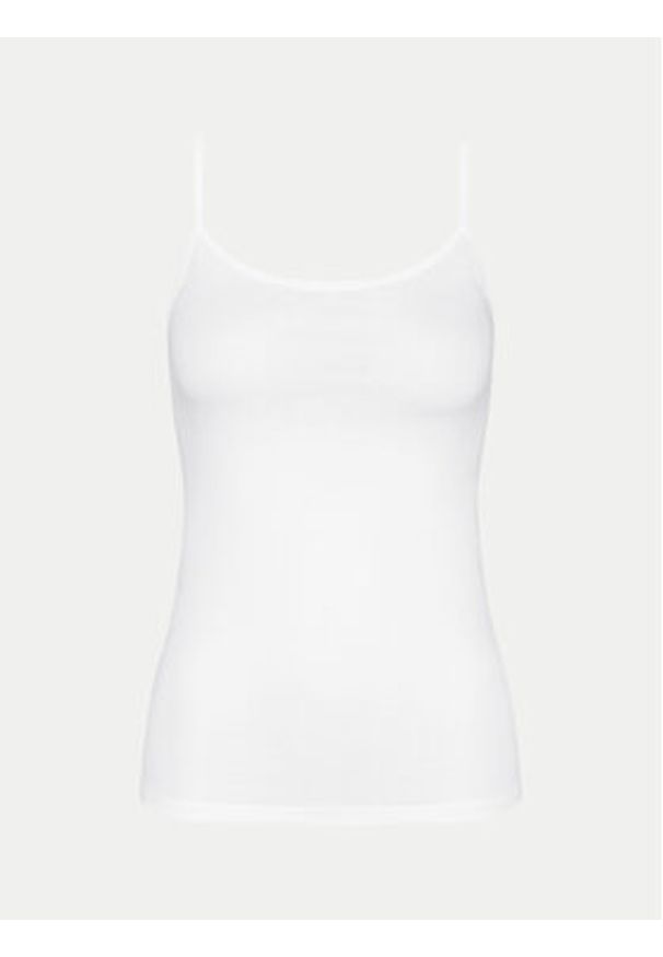 Triumph Top Sense Of Cotton 10224958 Biały Slim Fit. Kolor: biały. Materiał: bawełna