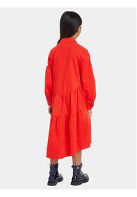 TOMMY HILFIGER - Tommy Hilfiger Sukienka koszulowa KG0KG07575 Czerwony Regular Fit. Kolor: czerwony. Materiał: bawełna. Typ sukienki: koszulowe #5
