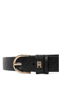 TOMMY HILFIGER - Tommy Hilfiger Pasek Damski Ess Effortless 2.5 Go Mono AW0AW18856 Czarny. Kolor: czarny. Materiał: skóra #2