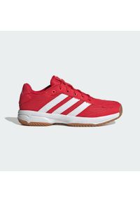 Adidas - Buty Stabil Indoor Kids. Kolor: wielokolorowy, czerwony, biały. Materiał: materiał