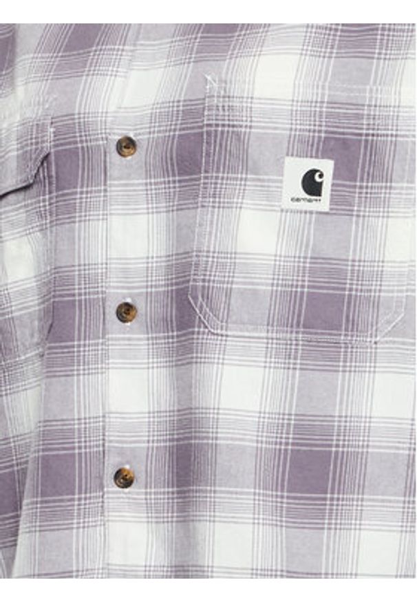 Carhartt WIP Koszula Deaver I030628 Fioletowy Loose Fit. Kolor: fioletowy. Materiał: bawełna