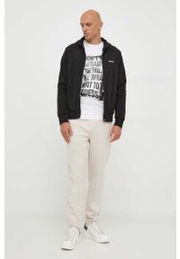 Calvin Klein bluza męska kolor czarny z kapturem gładka. Typ kołnierza: kaptur. Kolor: czarny. Materiał: dzianina. Wzór: gładki #2