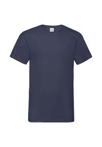 FRUIT OF THE LOOM - Koszulka Unisex Dla Dorosłych Z Dekoltem W Szpic. Kolor: niebieski