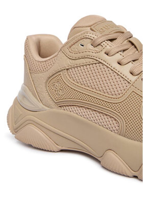 Guess Sneakersy FLTMZZ ELE12 Beżowy. Kolor: beżowy. Materiał: materiał
