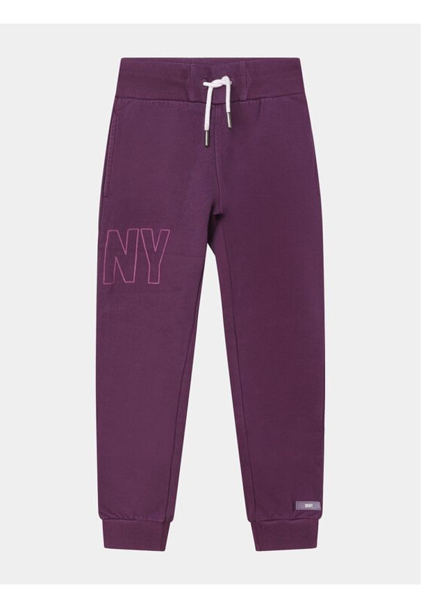 DKNY Spodnie dresowe D54000 S Fioletowy Regular Fit. Kolor: fioletowy. Materiał: bawełna