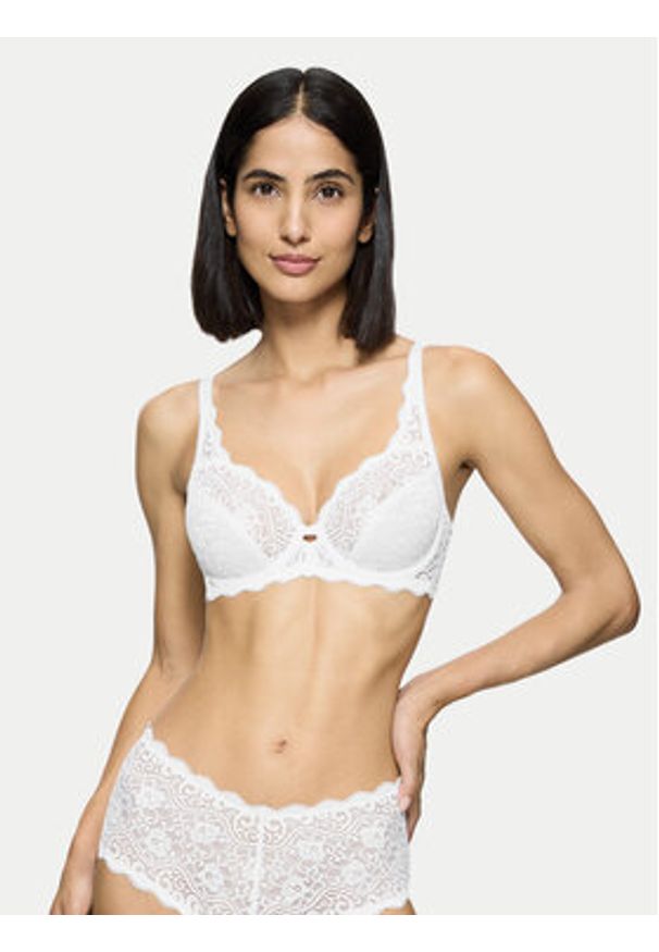 Triumph Biustonosz z fiszbiną Amourette 10209574 Biały. Kolor: biały. Materiał: syntetyk