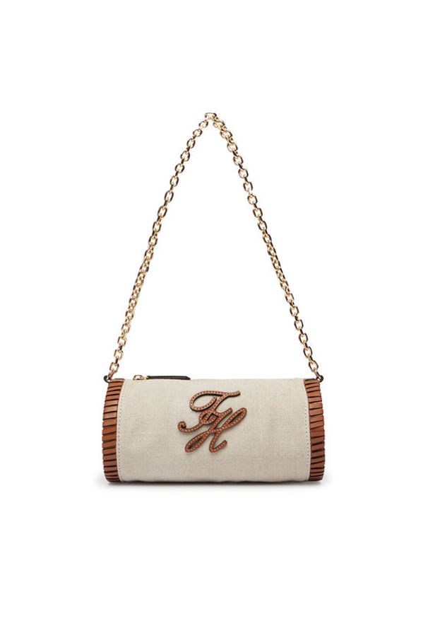 TOMMY HILFIGER - Tommy Hilfiger Torebka Th Elev Summ Chain Bag Canvas AW0AW18635 Beżowy. Kolor: beżowy