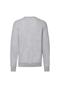 FRUIT OF THE LOOM - Lekki Męski Sweter Raglanowy. Kolor: szary. Długość rękawa: raglanowy rękaw