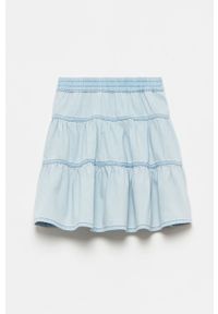 OVS - Spódnica dziecięca. Kolor: niebieski. Materiał: bawełna, jeans, denim. Wzór: gładki #1
